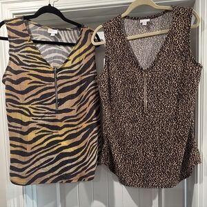 Bundle Of 2 LuLaRoe Zebra and Leopard Print Tank Tops
